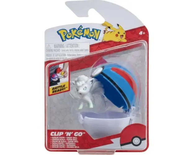 Figurina in bila Clip N Go Pokemon S2, Alolan Vulpix si Great Ball