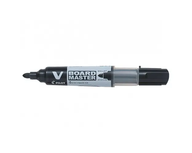 Marker pentru tabla, Pilot, Medium, Bullet, VBoard Master, Negru