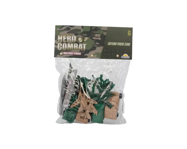 Set de joaca cu figurine si accesorii militare, Hero Combat