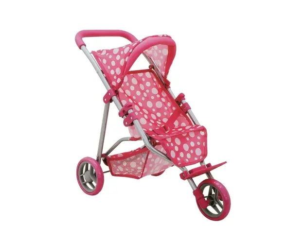 Carucior pliabil cu 3 roti pentru papusi, Melobo, Buline