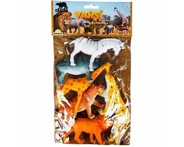 Set figurine animale salbatice in punga mare, Crazoo, 6 buc