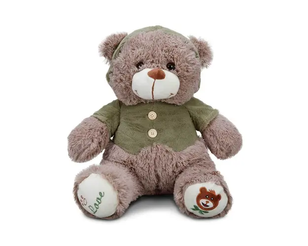 Ursulet de plus cu tricou, Puffy Friends, Verde, 43 cm