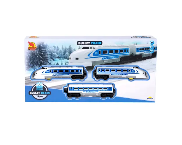 Set trenulet cu vagoane si sina, Suncon, 15 piese