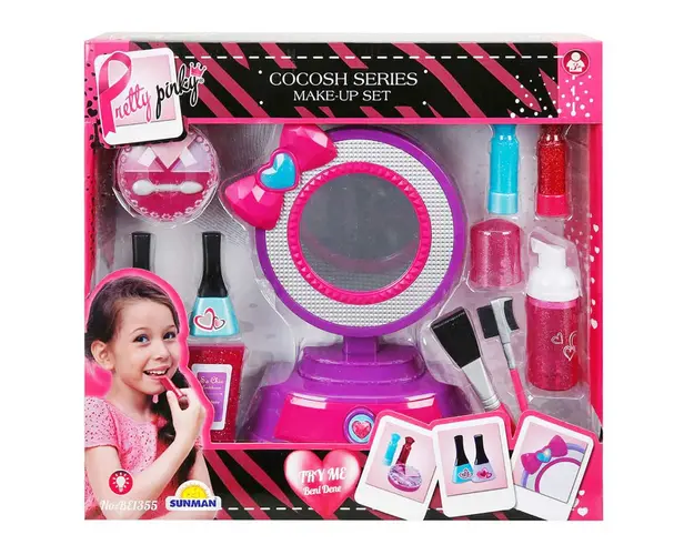 Set de cosmetice cu oglinda, Pretty Pinky