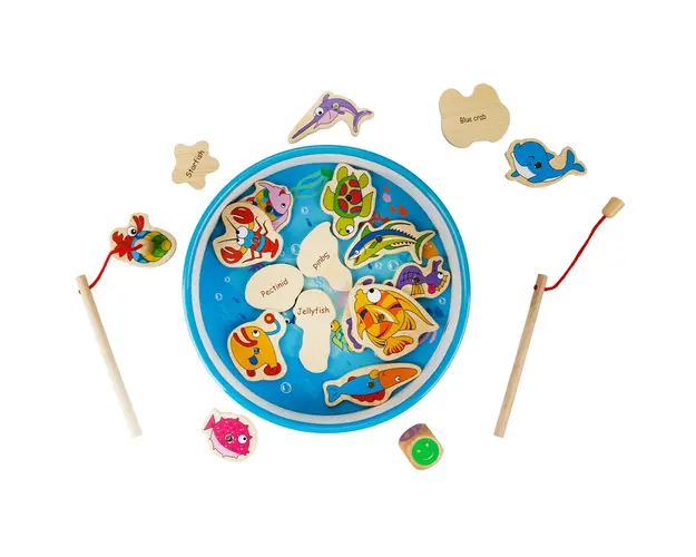 Joc magnetic de pescuit, Woody, 20 piese