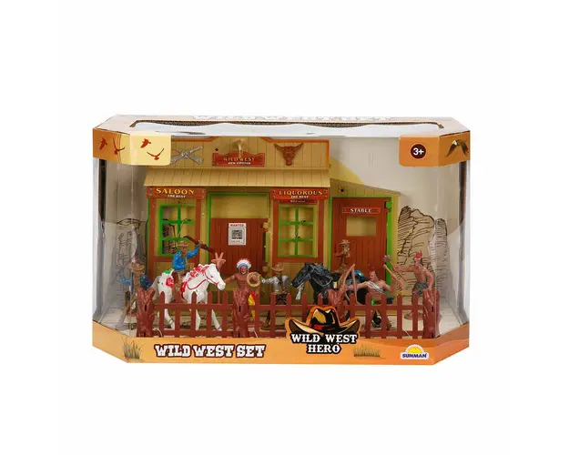 Set de joaca Cowboy cu 7 figurine, Wild West Hero