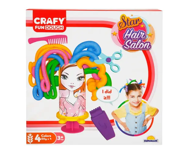 Set de modelare din plastilina pentru coafat, Crafy, 11 piese, 200 g