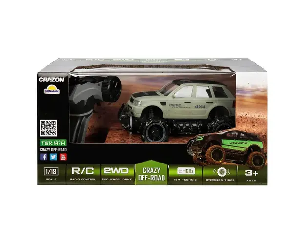 Masina de teren 4x4 cu telecomanda, Crazon, Gri, 1:18