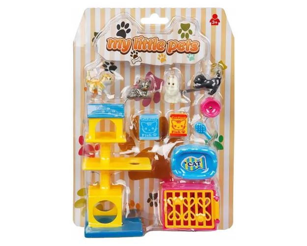 Set de joaca, mini animalute de companie, Rising Toys, Pisici