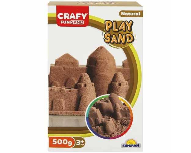 Nisip kinetic, Crafy, Play Sand, 500g, Natural