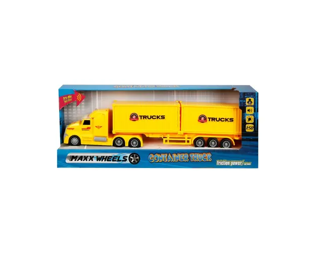 Masina de transportat containere cu lumini si sunete Maxx Wheels, 1:50, Galben