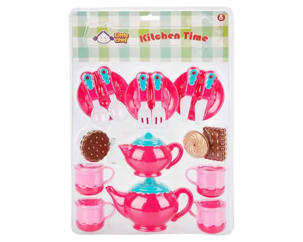 Set cafea, ceainic si tacamuri, Little Chef, 18 piese