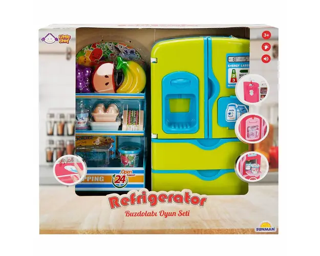Frigider cu 2 usi si accesorii, Little Chef, Verde
