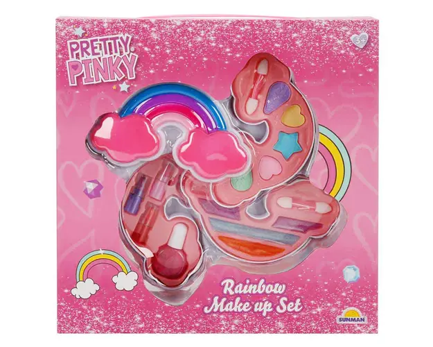 Set de machiaj cu 3 niveluri, Pretty Pinky, Curcubeu