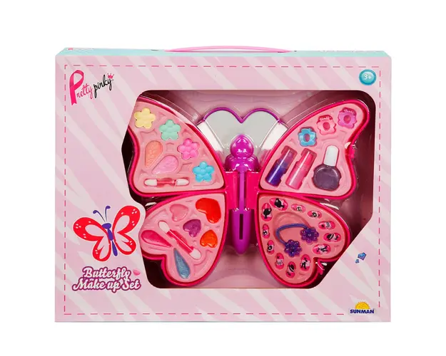 Set de machiaj cu 4 straturi in forma de fluture, Pretty Pinky
