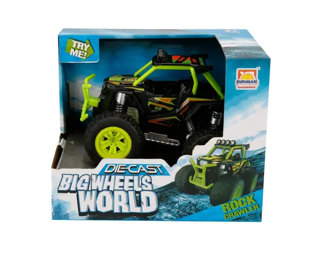 Masina de teren, Rock Crawler, cu sunete si lumini, Verde, 19 cm