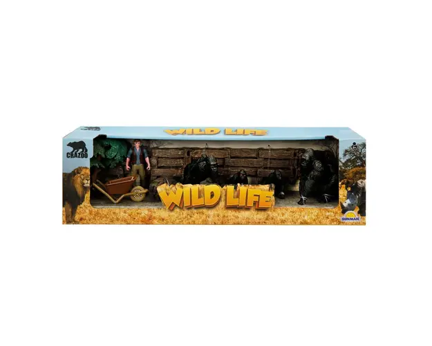 Set de joaca cu animale din jungla, Crazoo, Gorila