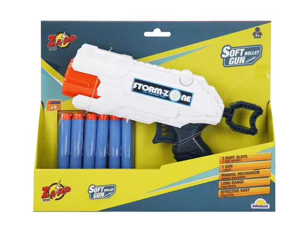 Pistol cu 6 sageti din burete, Zapp Toys, Storm-Zone