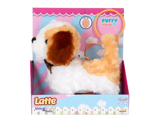 Jucarie de plus interactiva, catelus Latte, Puffy Friends