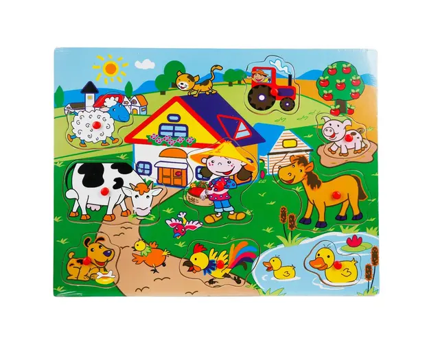 Puzzle din lemn, Woody, Ferma 9 piese