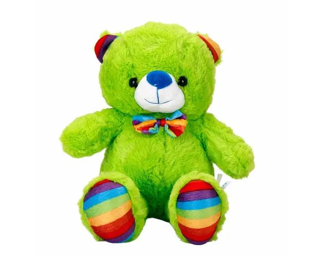Ursulet de plus, Puffy Friends, Verde, 30 cm