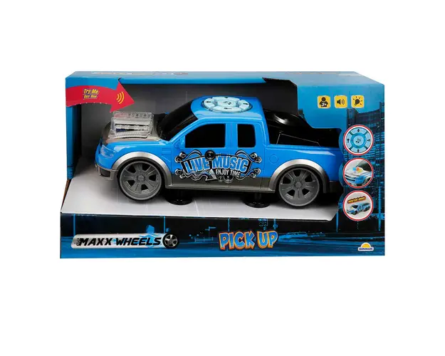 Masina cu sunete si lumini, Pick Up, Maxx Wheels, Albastru