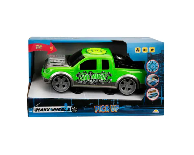 Masina cu sunete si lumini, Pick Up, Maxx Wheels, Verde
