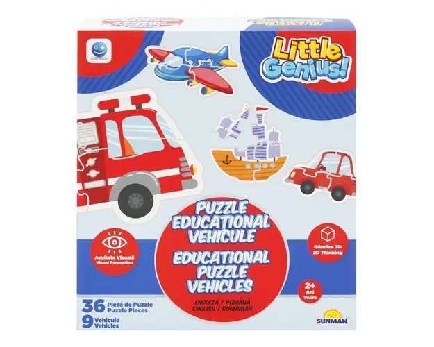 Puzzle educational cu vehicule, Smile Games, 36 piese