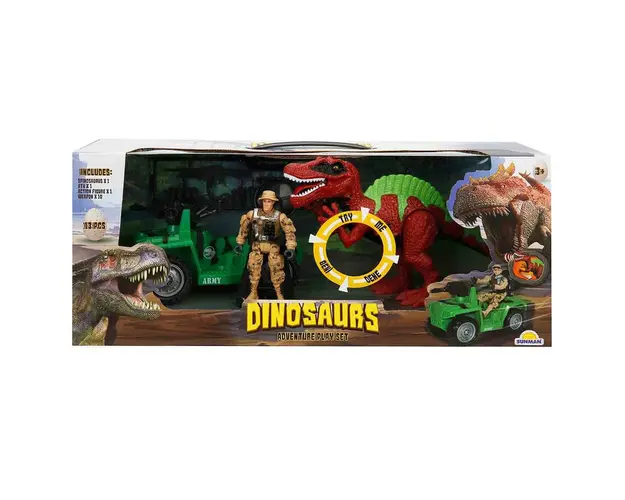 Set masina cu figurina, Crazoo, Vanatorii de Dinozauri