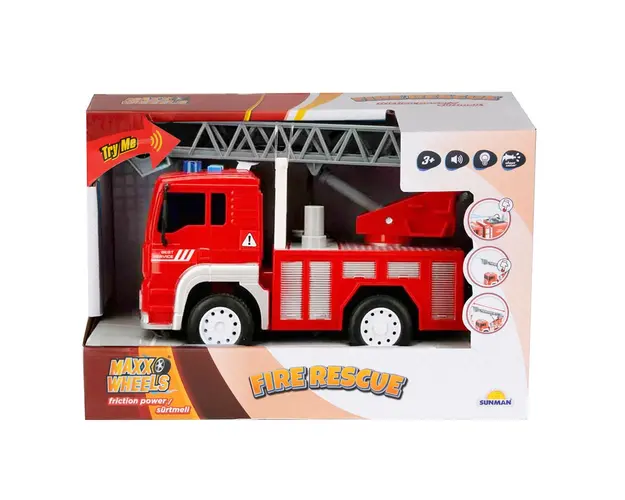 Camion de pompieri cu scara, Maxx Wheels, 20 cm