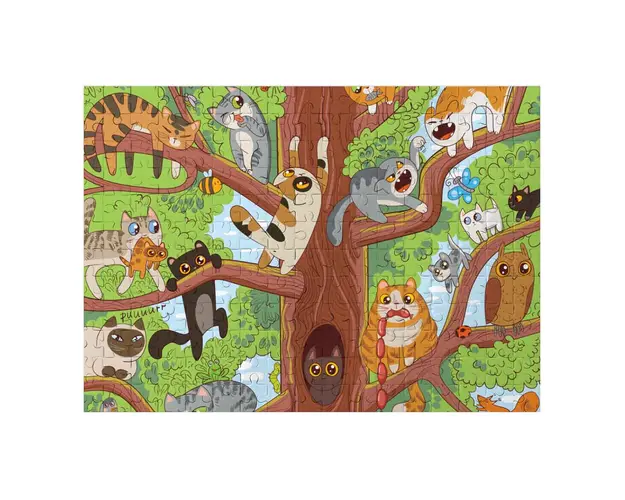 Puzzle Witty Puzzlezz, Pisici in copac, 100 piese