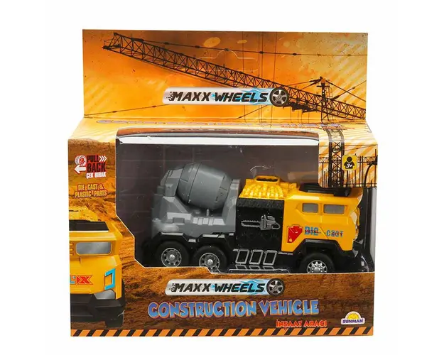 Vehicul de constructie cu betoniera, Maxx Wheels, Galben