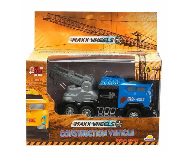 Vehicul de constructie cu macara, Maxx Wheels, Albastru