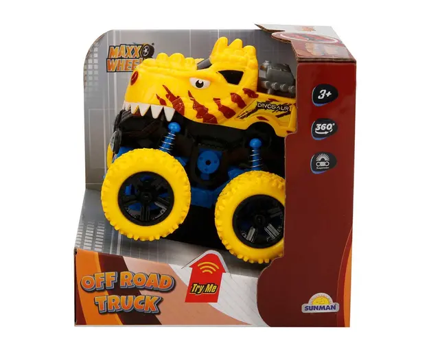 Masina Off Road, Maxx Wheels, Speed ​​Dinosaur, Galben