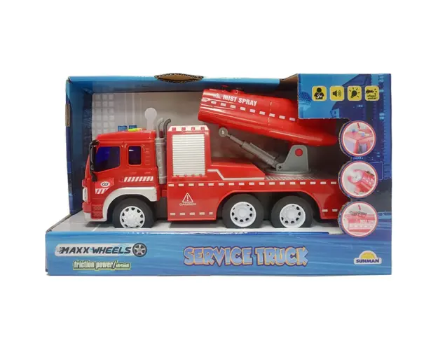 Masina de pompieri cu pulverizator de apa, Maxx Wheels,1:16