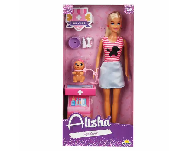 Papusa Alisha, Doctor veterinar cu accesorii, Bleu