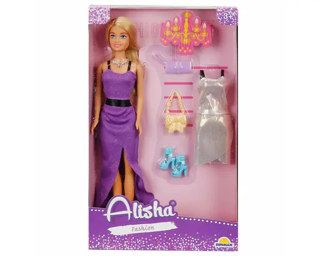 Papusa Alisha, in rochie de petrecere