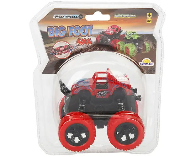 Masina Big Foot, Tractiune 4x4, Maxx Wheels, 1:36, Rosu
