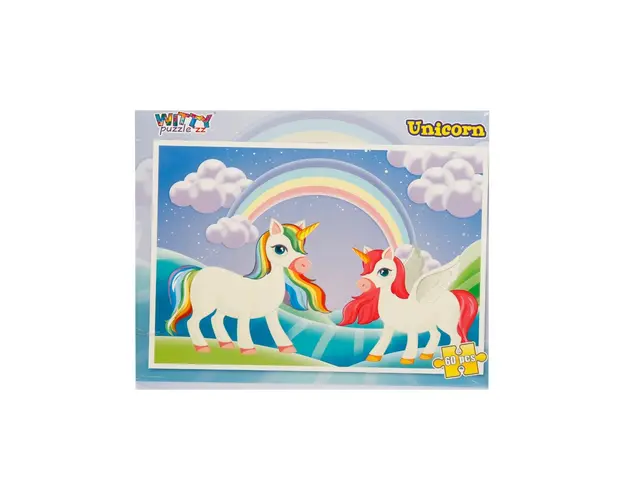 Puzzle Witty Puzzlezz, 60 piese, Unicorni