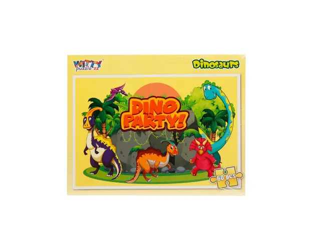 Puzzle Witty Puzzlezz, 60 piese, Petrecerea dinozaurilor