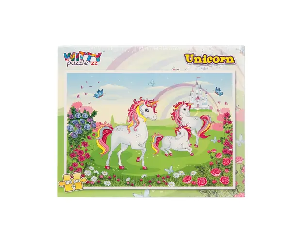 Puzzle Witty Puzzlezz, 100 piese, Unicorni draguti