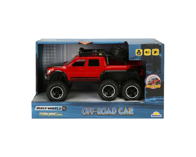 Masina cu lumini si sunete, Off Road, Maxx Wheels, 1:16, Rosu