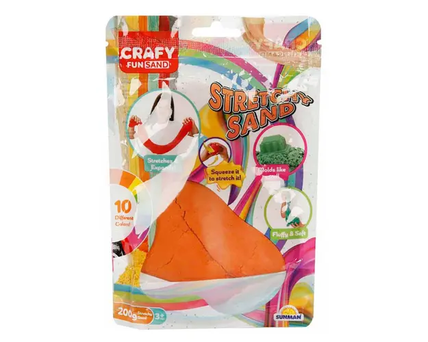 Nisip Kinetic, Crafy, 200 g, Portocaliu
