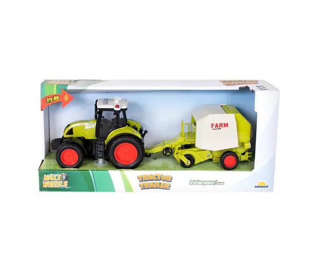 Tractor cu remorca cu lumini si sunete, Maxx Wheels, 1:16