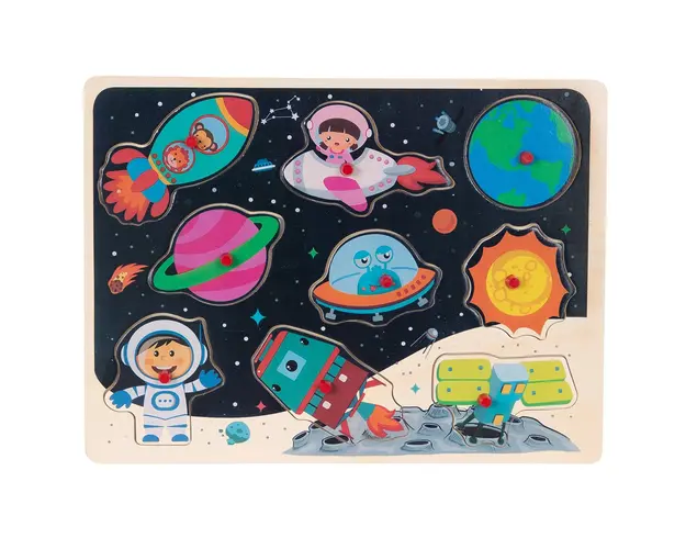 Puzzle din lemn, Woody, Spatiul cosmic, 9 piese