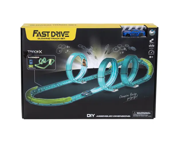 Set de joaca cu masinuta si pista luminoasa, Fast Drive