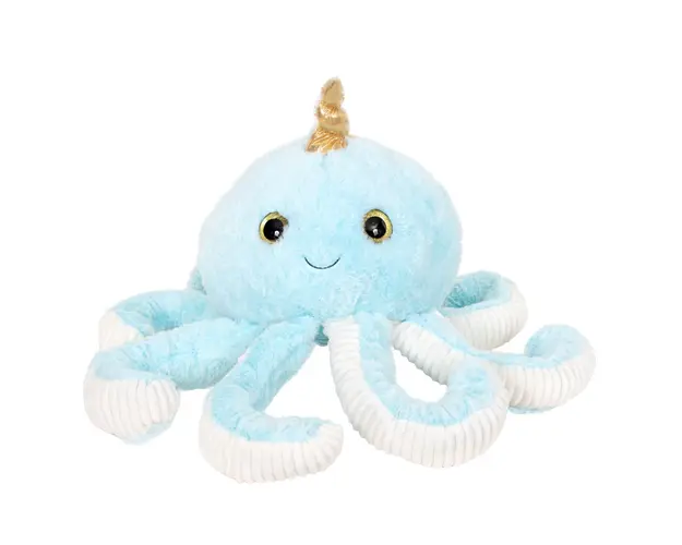 Jucarie de plus, Puffy Friends, Caracatita, Albastru, 45 cm