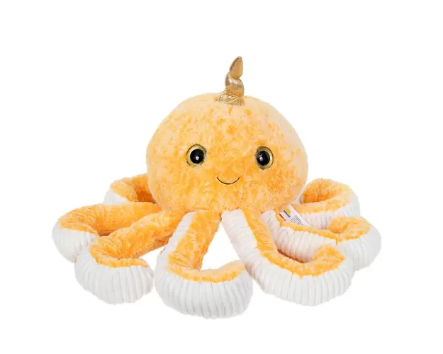 Jucarie de plus, Puffy Friends, Caracatita, Portocaliu, 45 cm