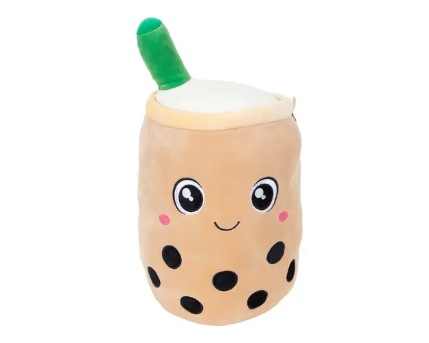 Jucarie de plus, Puffy Friends, Cana cu pai, Bej, 35 cm