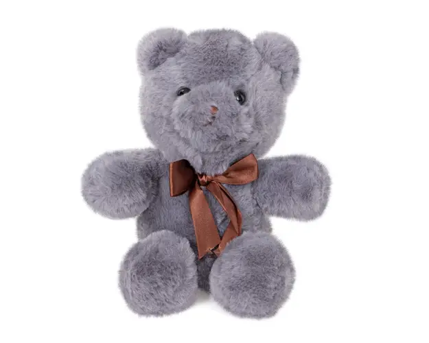 Ursulet de plus cu funda, Puffy Friends, Gri, 20 cm